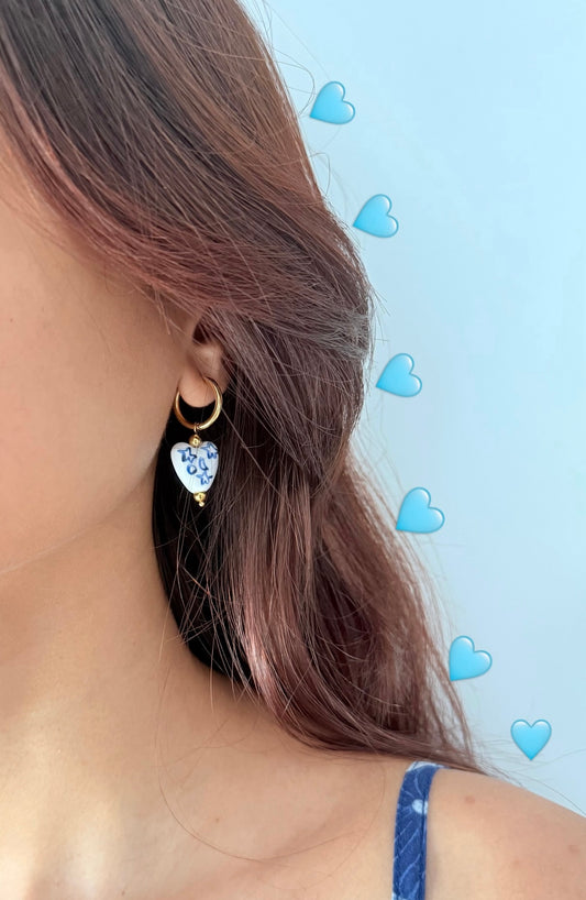 Aqua Ceramic Earrings