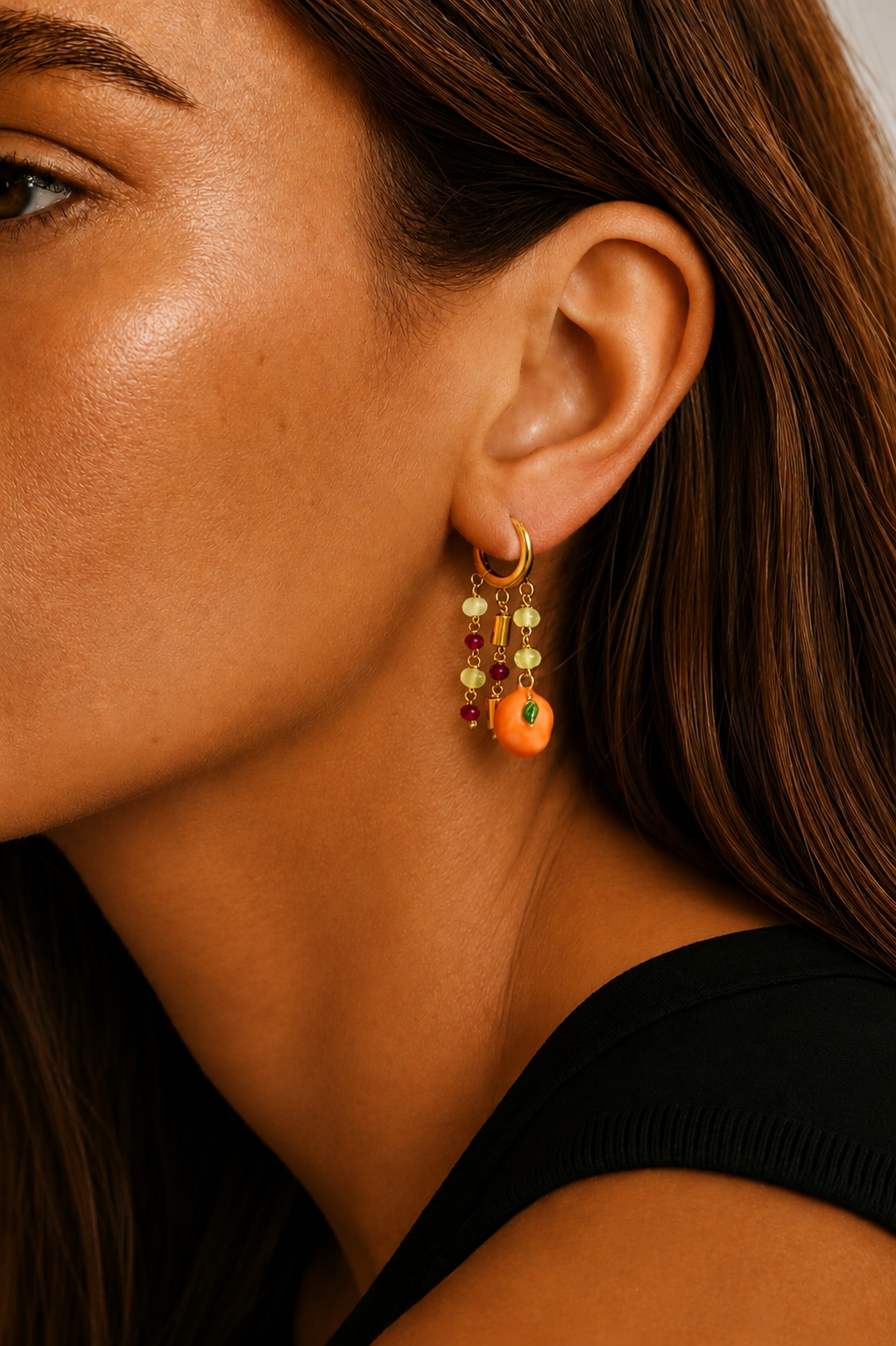 orange pie earrings